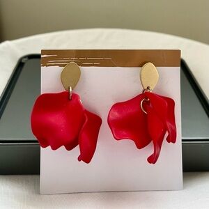 Francesca's Collections Red Petal Earrings